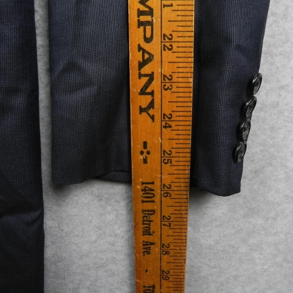 Hickey Freeman Blazer Mens 42L Boardroom Navy Wool Silk Double Breasted Jacket